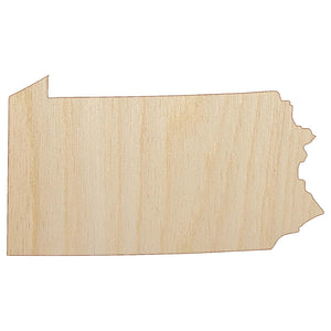 Pennsylvania State Silhouette Unfinished Wood Shape Piece Cutout for DIY Craft Projects