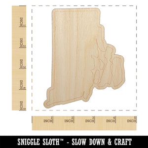 Rhode Island State Silhouette Unfinished Wood Shape Piece Cutout for DIY Craft Projects