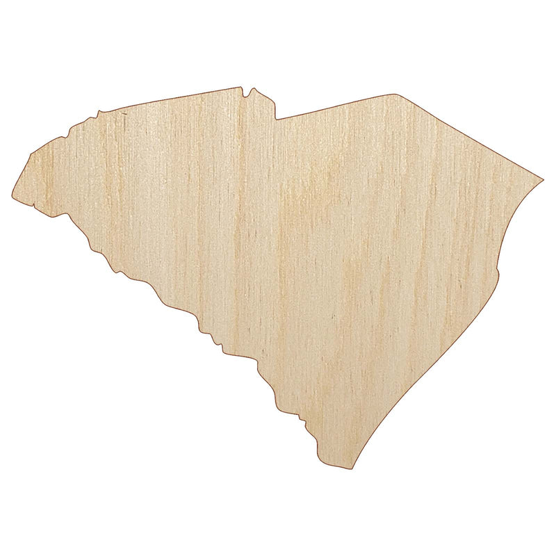 South Carolina State Silhouette Unfinished Wood Shape Piece Cutout for DIY Craft Projects