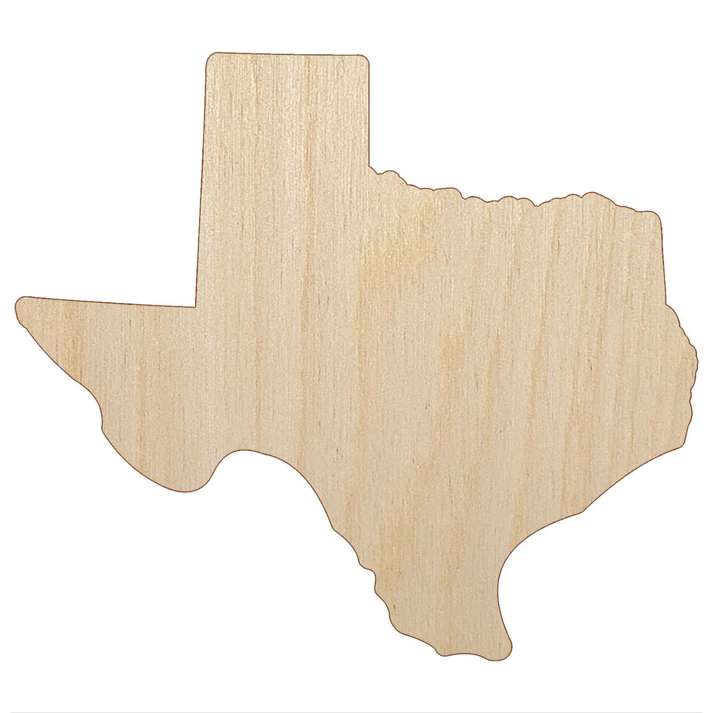 Texas State Silhouette Unfinished Wood Shape Piece Cutout for DIY Craft Projects