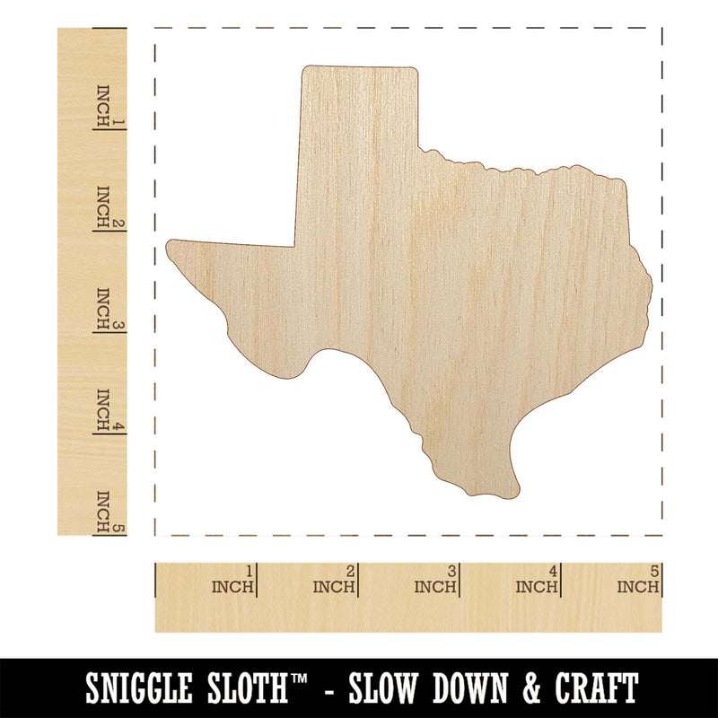 Texas State Silhouette Unfinished Wood Shape Piece Cutout for DIY Craft Projects