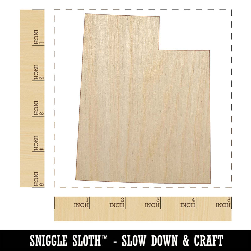 Utah State Silhouette Unfinished Wood Shape Piece Cutout for DIY Craft Projects