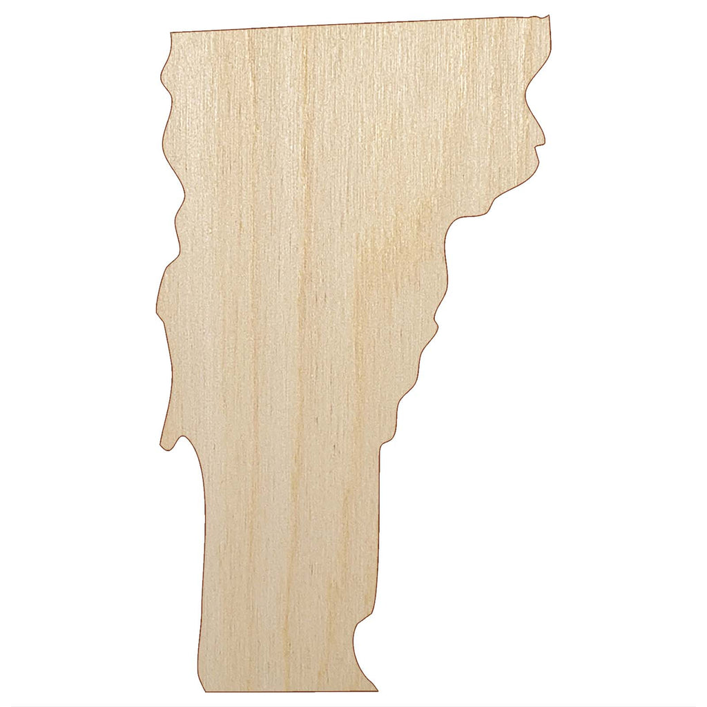 Vermont State Silhouette Unfinished Wood Shape Piece Cutout for DIY Craft Projects