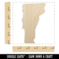 Vermont State Silhouette Unfinished Wood Shape Piece Cutout for DIY Craft Projects