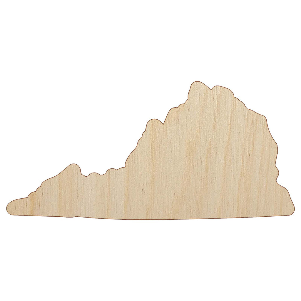 Virginia State Silhouette Unfinished Wood Shape Piece Cutout for DIY Craft Projects