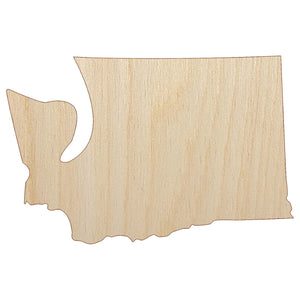 Washington State Silhouette Unfinished Wood Shape Piece Cutout for DIY Craft Projects