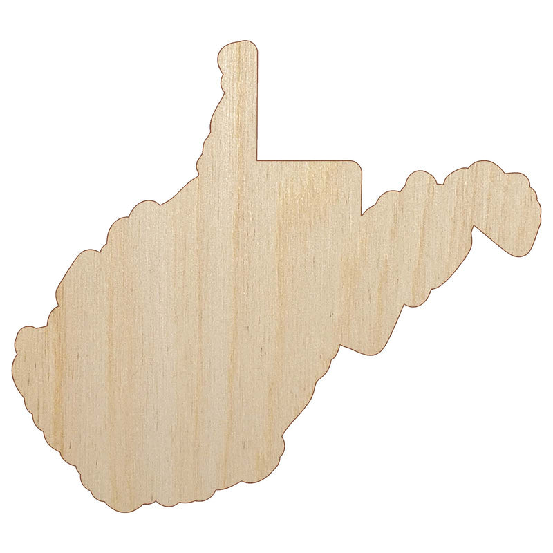 West Virginia State Silhouette Unfinished Wood Shape Piece Cutout for DIY Craft Projects