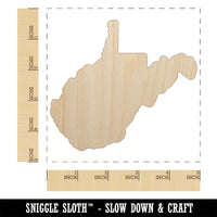 West Virginia State Silhouette Unfinished Wood Shape Piece Cutout for DIY Craft Projects