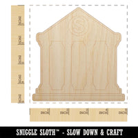 Bank Finance Money Icon Unfinished Wood Shape Piece Cutout for DIY Craft Projects