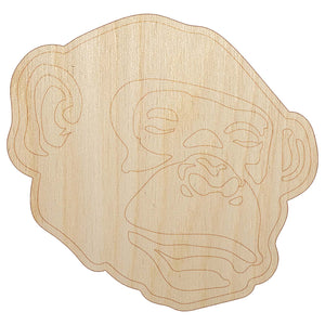 Bonobo Chimpanzee Ape Face Unfinished Wood Shape Piece Cutout for DIY Craft Projects