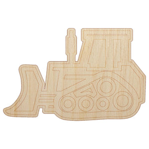 Bulldozer Dozer Construction Vehicle Unfinished Wood Shape Piece Cutout for DIY Craft Projects