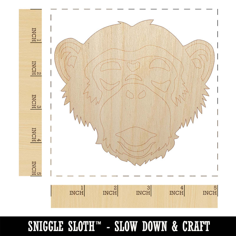 Chimpanzee Primate Ape Unfinished Wood Shape Piece Cutout for DIY Craft Projects