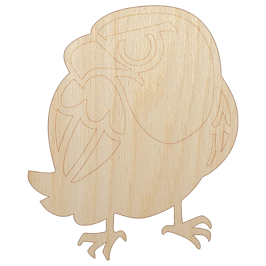Cute and Grumpy Bald Eagle Unfinished Wood Shape Piece Cutout for DIY Craft Projects