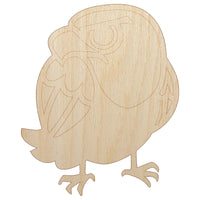 Cute and Grumpy Bald Eagle Unfinished Wood Shape Piece Cutout for DIY Craft Projects