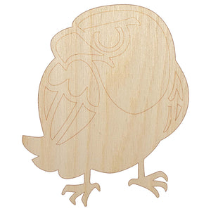 Cute and Grumpy Bald Eagle Unfinished Wood Shape Piece Cutout for DIY Craft Projects