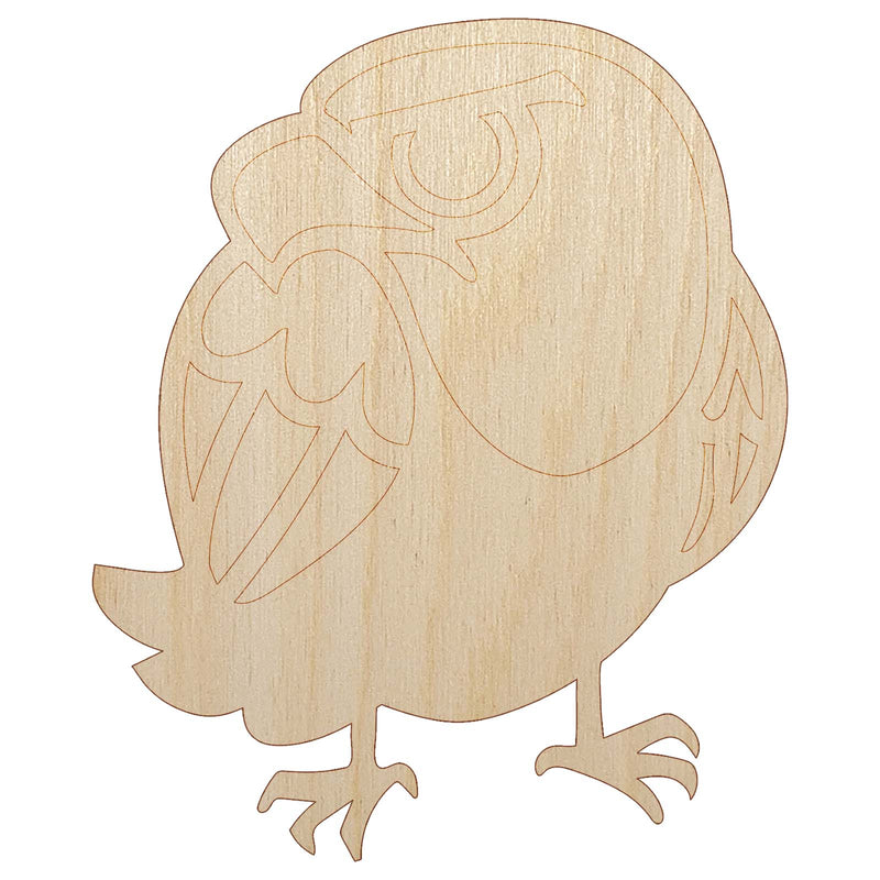 Cute and Grumpy Bald Eagle Unfinished Wood Shape Piece Cutout for DIY Craft Projects