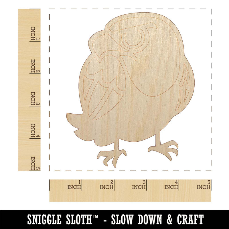 Cute and Grumpy Bald Eagle Unfinished Wood Shape Piece Cutout for DIY Craft Projects