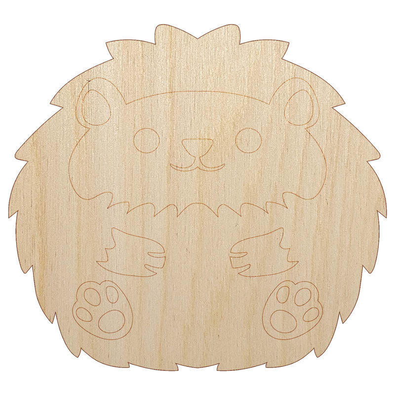 Cute and Round Hedgehog Ball Unfinished Wood Shape Piece Cutout for DIY Craft Projects