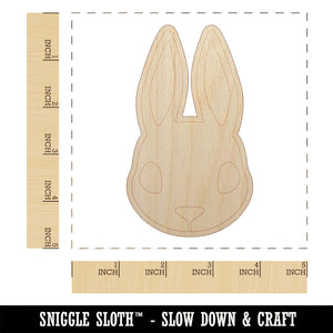 Cute Bunny Rabbit Head Unfinished Wood Shape Piece Cutout for DIY Craft Projects