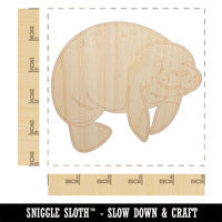 Cute Chubby Manatee Unfinished Wood Shape Piece Cutout for DIY Craft Projects