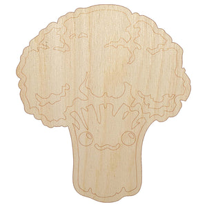 Cute Kawaii Broccoli Vegetable Unfinished Wood Shape Piece Cutout for DIY Craft Projects