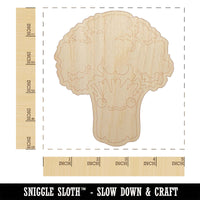 Cute Kawaii Broccoli Vegetable Unfinished Wood Shape Piece Cutout for DIY Craft Projects