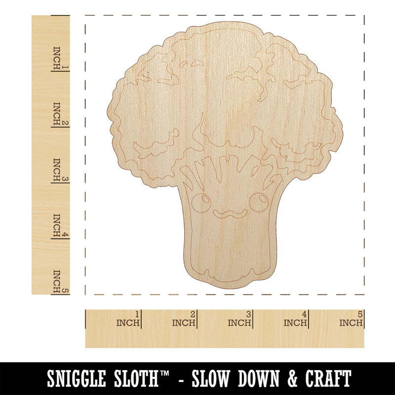 Cute Kawaii Broccoli Vegetable Unfinished Wood Shape Piece Cutout for DIY Craft Projects