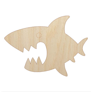 Cute Shark icon Unfinished Wood Shape Piece Cutout for DIY Craft Projects