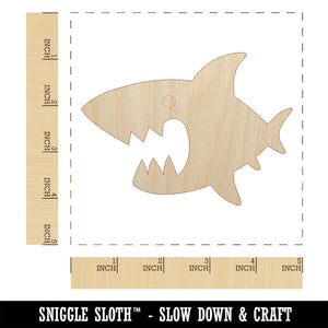 Cute Shark icon Unfinished Wood Shape Piece Cutout for DIY Craft Projects