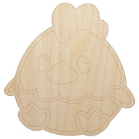 Cute Sitting Chicken Unfinished Wood Shape Piece Cutout for DIY Craft Projects