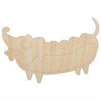Dachshund Wiener Dog Hotdog Unfinished Wood Shape Piece Cutout for DIY Craft Projects