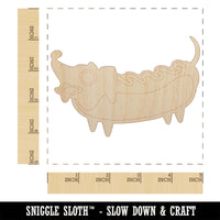 Dachshund Wiener Dog Hotdog Unfinished Wood Shape Piece Cutout for DIY Craft Projects