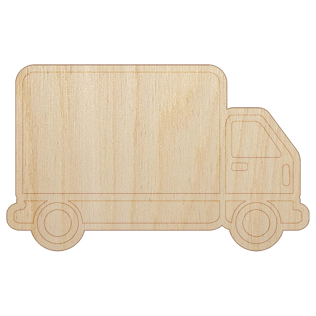 Delivery Truck Vehicle Icon Unfinished Wood Shape Piece Cutout for DIY Craft Projects