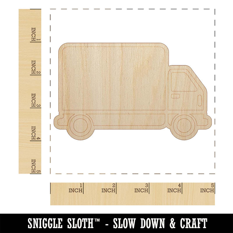 Delivery Truck Vehicle Icon Unfinished Wood Shape Piece Cutout for DIY Craft Projects