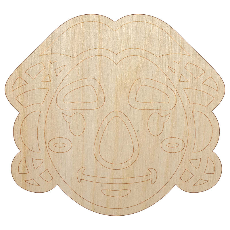 Dwarf Female Character Face Unfinished Wood Shape Piece Cutout for DIY Craft Projects