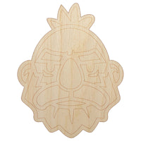 Dwarf Male Character Face Unfinished Wood Shape Piece Cutout for DIY Craft Projects