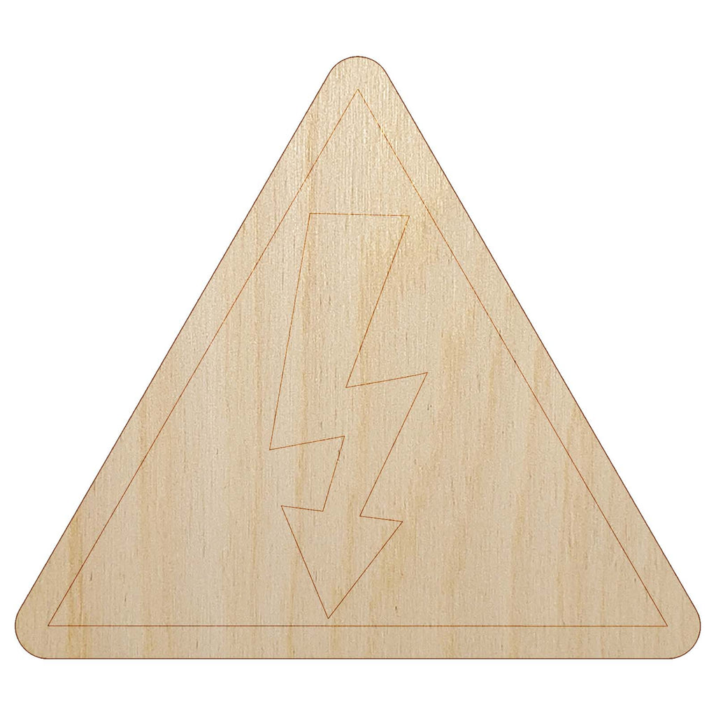 Electrical High Voltage Warning Sign Unfinished Wood Shape Piece Cutout for DIY Craft Projects