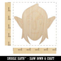 Elf Male Character Face Unfinished Wood Shape Piece Cutout for DIY Craft Projects