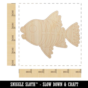 Fish Skeleton Bones Unfinished Wood Shape Piece Cutout for DIY Craft Projects