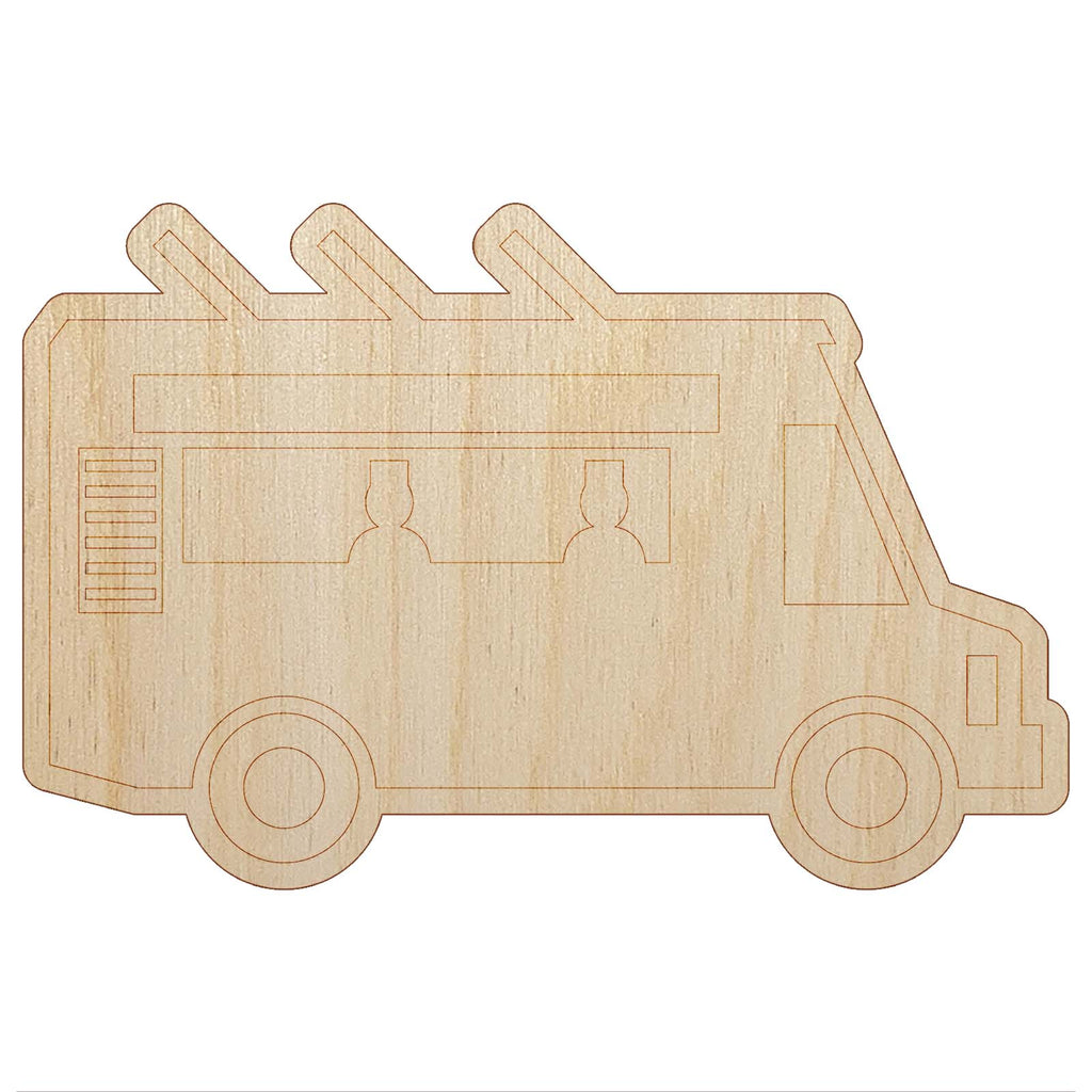 Food Truck Vehicle Unfinished Wood Shape Piece Cutout for DIY Craft Projects