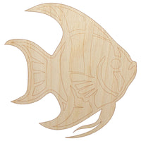 Freshwater Striped Angelfish Fish Unfinished Wood Shape Piece Cutout for DIY Craft Projects