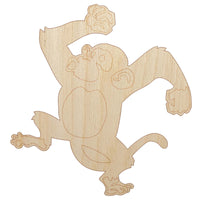 Fun Dancing Monkey Unfinished Wood Shape Piece Cutout for DIY Craft Projects