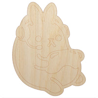 Geek Gamer Bunny Rabbit Playing Console Games Unfinished Wood Shape Piece Cutout for DIY Craft Projects