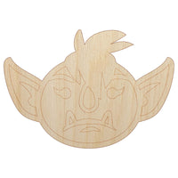 Goblin Female Character Face Unfinished Wood Shape Piece Cutout for DIY Craft Projects