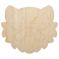 Grumpy Persian Cat Face Unfinished Wood Shape Piece Cutout for DIY Craft Projects