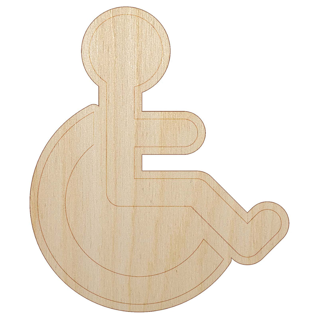 Handicap Disabled Wheelchair Access Icon Unfinished Wood Shape Piece Cutout for DIY Craft Projects