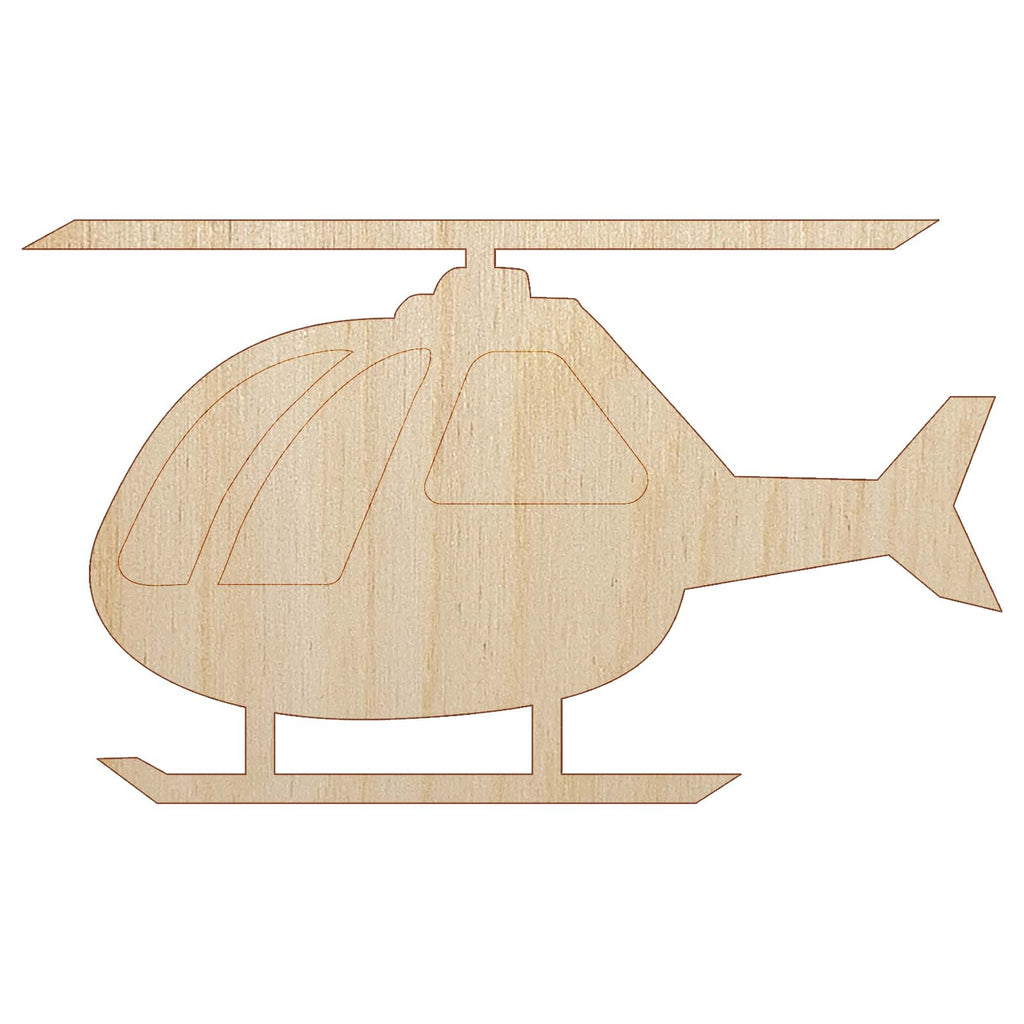 Helicopter Aircraft Chopper Unfinished Wood Shape Piece Cutout for DIY Craft Projects