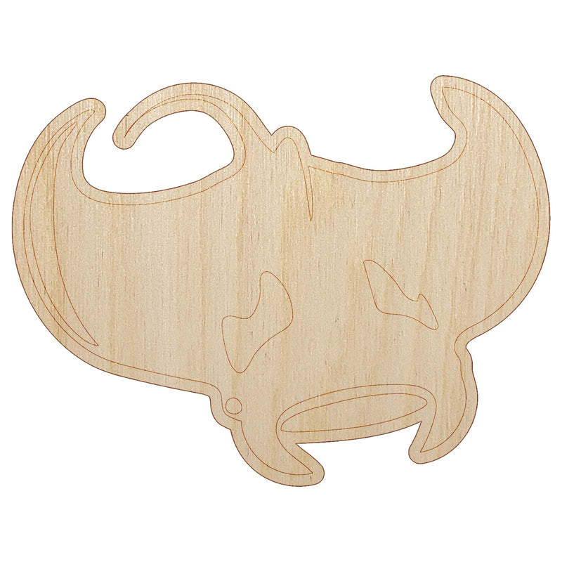 Manta Ray Unfinished Wood Shape Piece Cutout for DIY Craft Projects