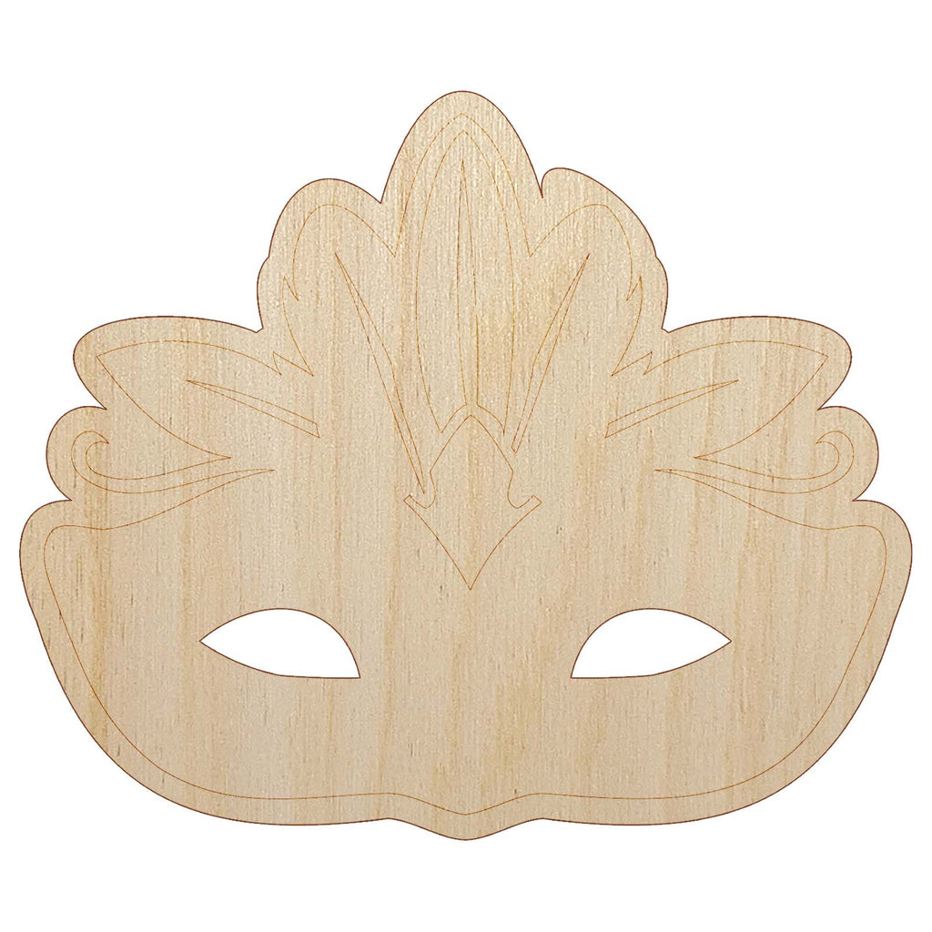 Mardi Gras Venetian Masquerade Mask Unfinished Wood Shape Piece Cutout for DIY Craft Projects