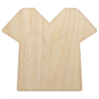 Medical Scrubs and Stethoscope Hospital Doctor Nurse Unfinished Wood Shape Piece Cutout for DIY Craft Projects